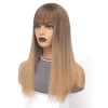 In-stock popular wigs, full-head hairstyles for women, long straight hair, simulated hair, air bangs, head coverings, popular medium-length hair Item Picture